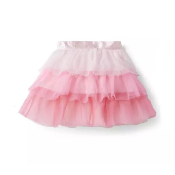 Janie and Jack Ombre Tiered Tulle Skirt Barely Pink Size 10 - Picture 1 of 8